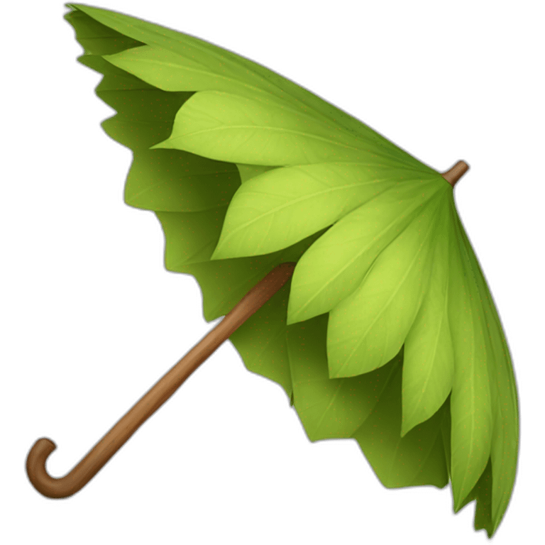 Wooden leaf umbrella emoji