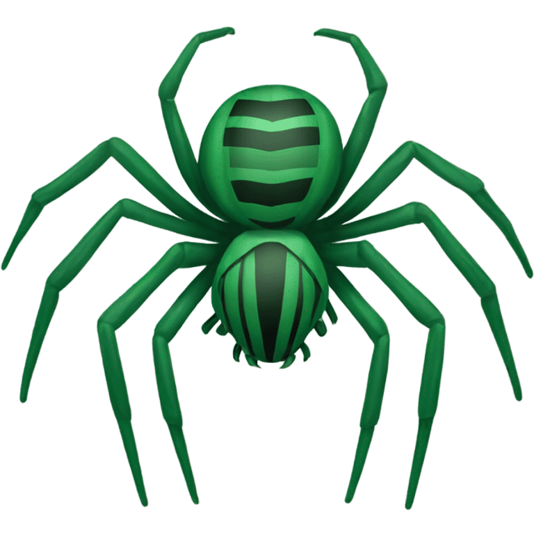 A green spider with dark green stripes on its back  emoji