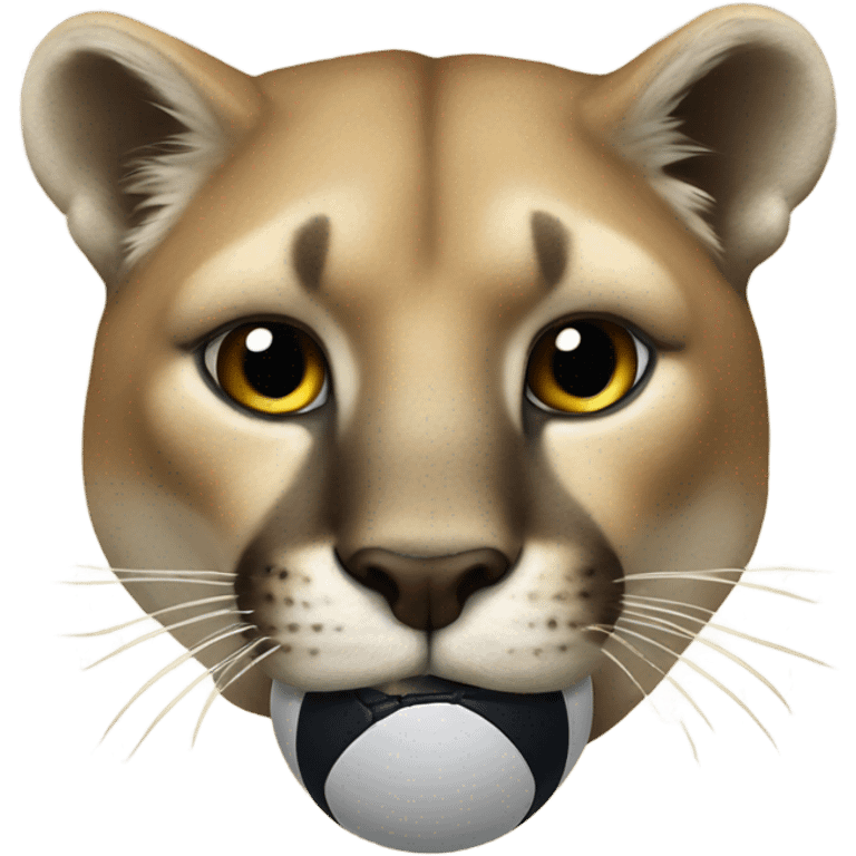 mountain lion with football emoji