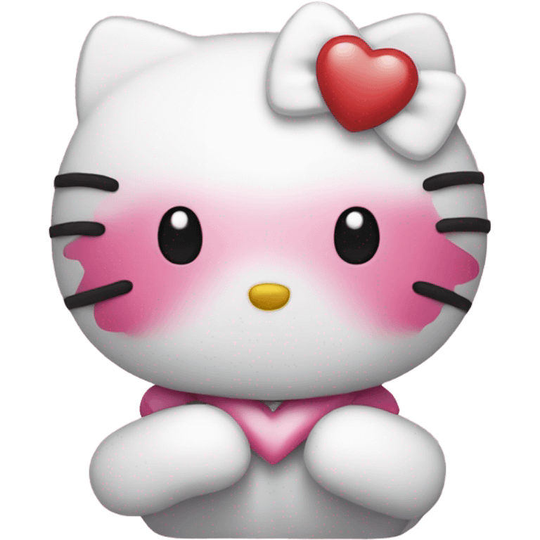 hello kitty with heart emoji