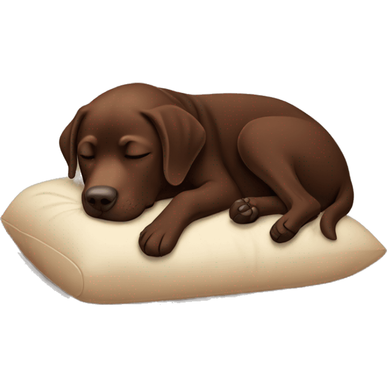 Chocolate Labrador sleeping emoji