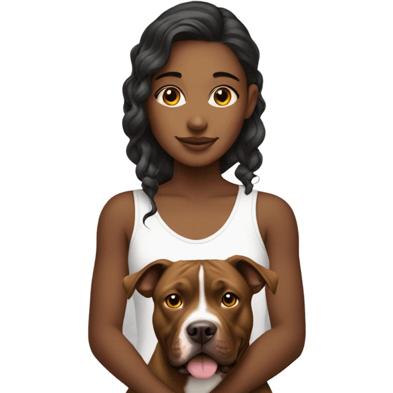 Girl with pit bull  emoji