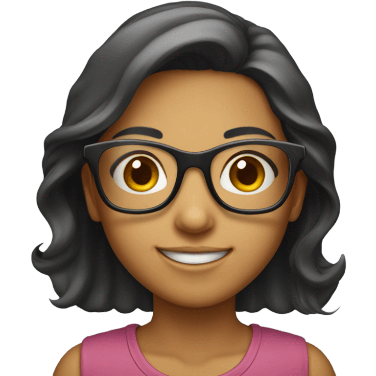 smiling girl with glasses portrait emoji