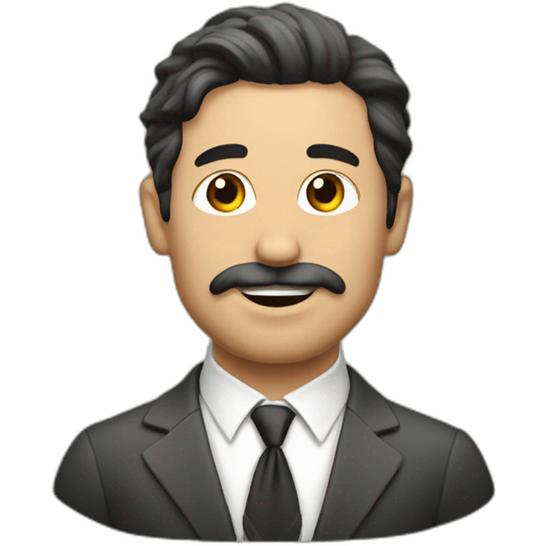 Hombre con traje y cabeza de rana emoji