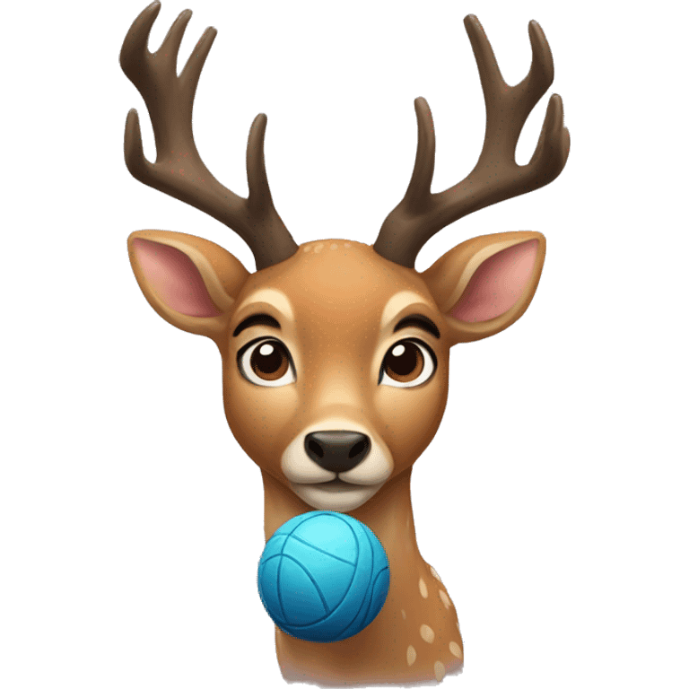 Deer with ball emoji