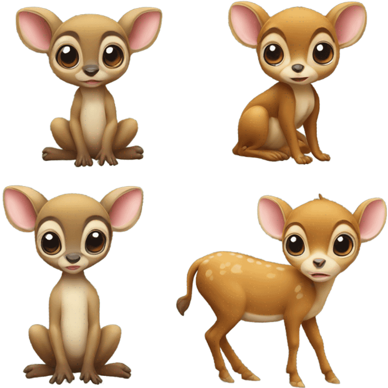 Baby deer and baby monkey  emoji