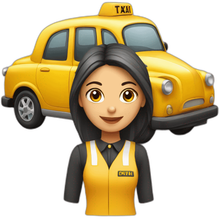 taxista chica con el coche emoji