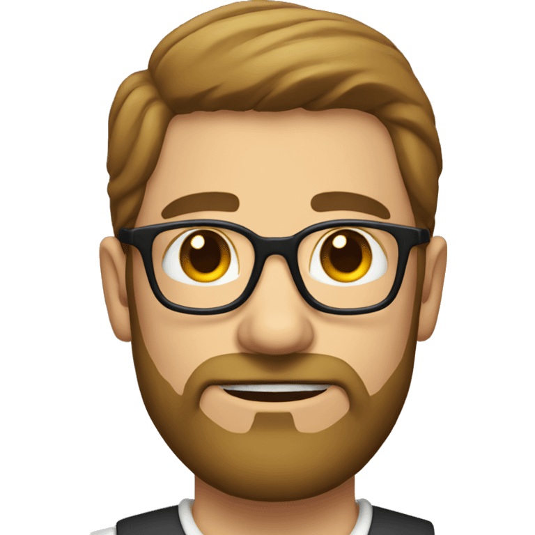 man, glasses, beard, short emoji