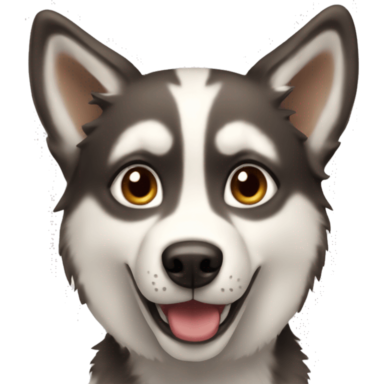 Husky dog with Brown yes  emoji