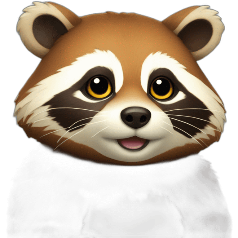 Un tanuki qui donne un cœur emoji