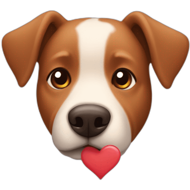 A cute brown dog ith a heart next to it  emoji