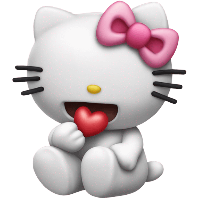 Hello kitty blowing kiss emoji