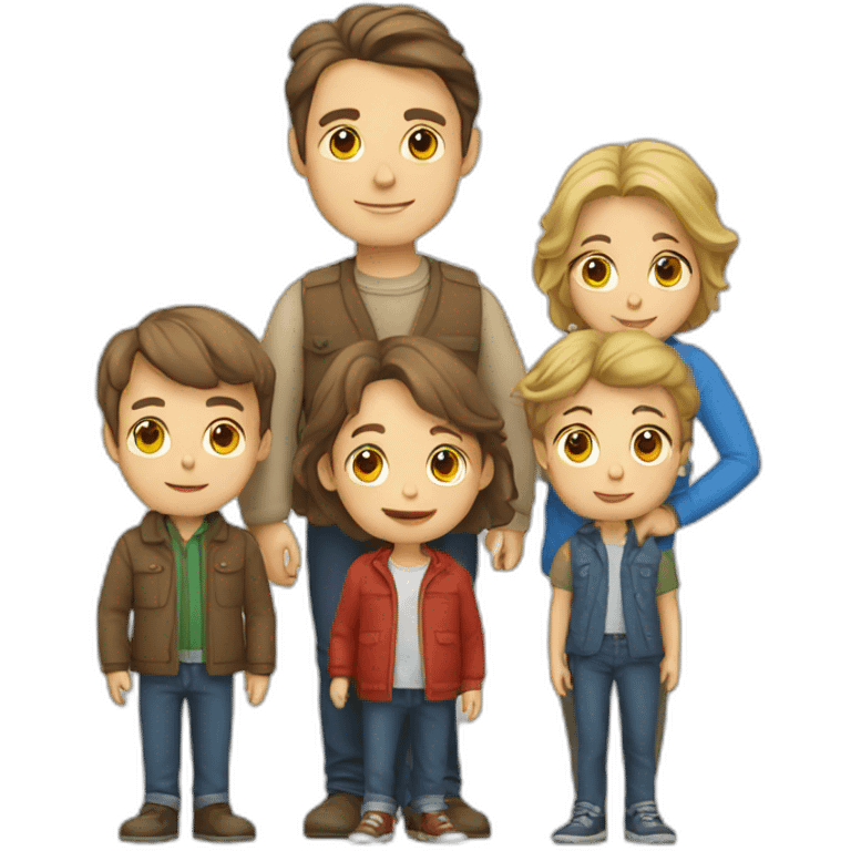 European Family consisting of 1 Man, 1 Woman and 3 Boys emoji