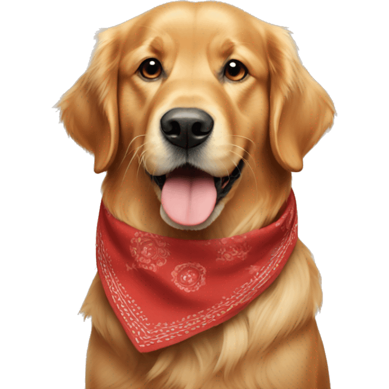 Red Golden retriever with bandana on neck emoji