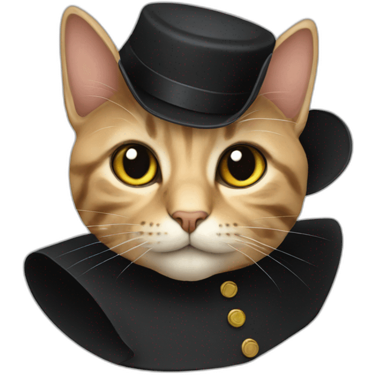 cat with black hat emoji