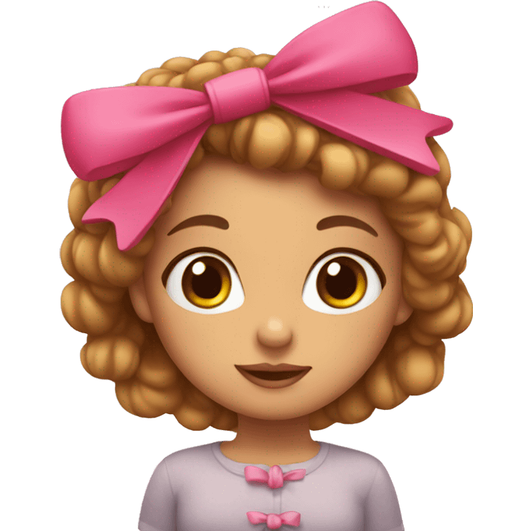 Girl with cute bow on head emoji