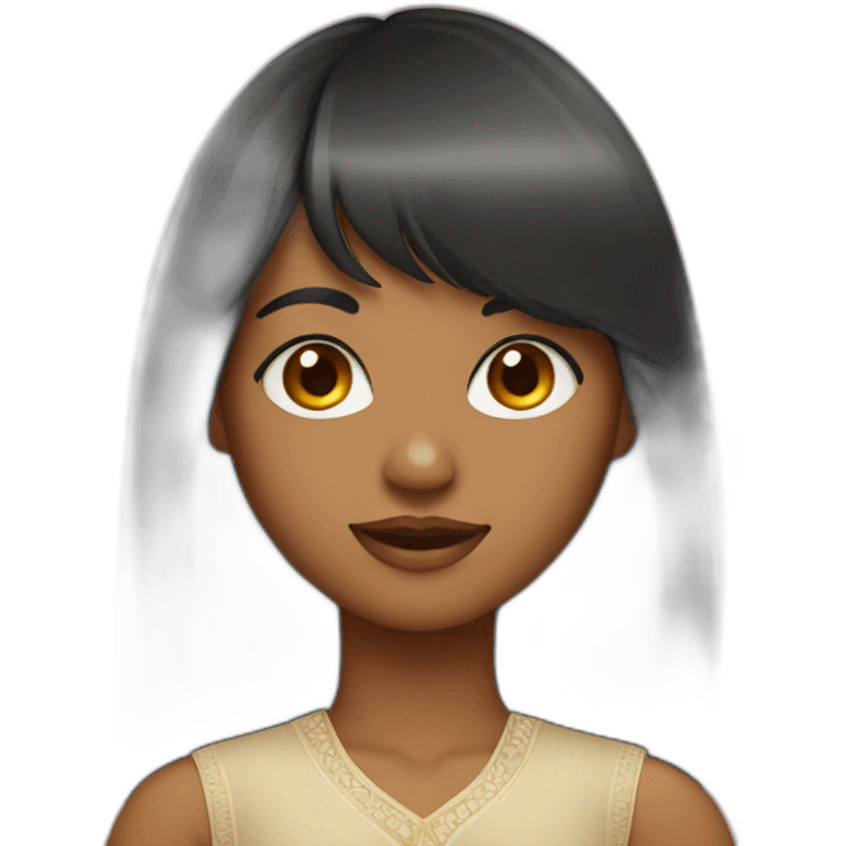 indian girl with bangs hairstyle emoji