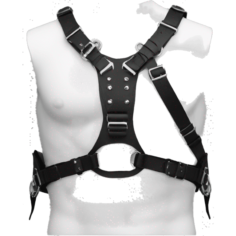 Black punk fashion chest leather harness emoji