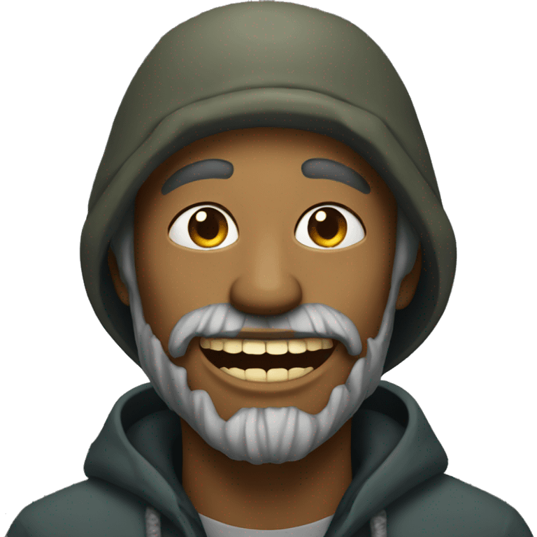 homeless man with golden teeth emoji