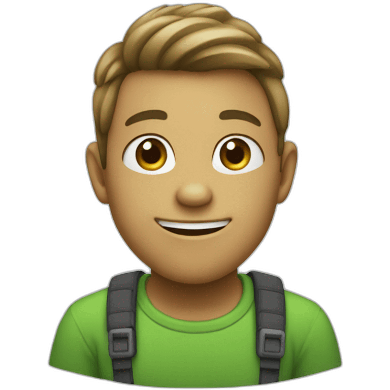 Singe souriant vert emoji