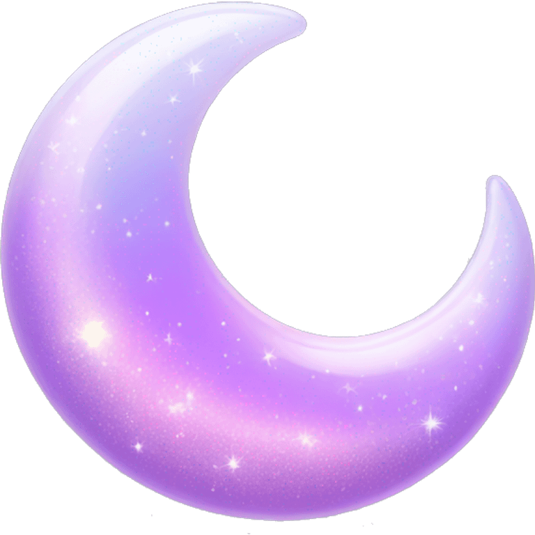 Sparkly glossy Pastel lilac-gradient crescent emoji