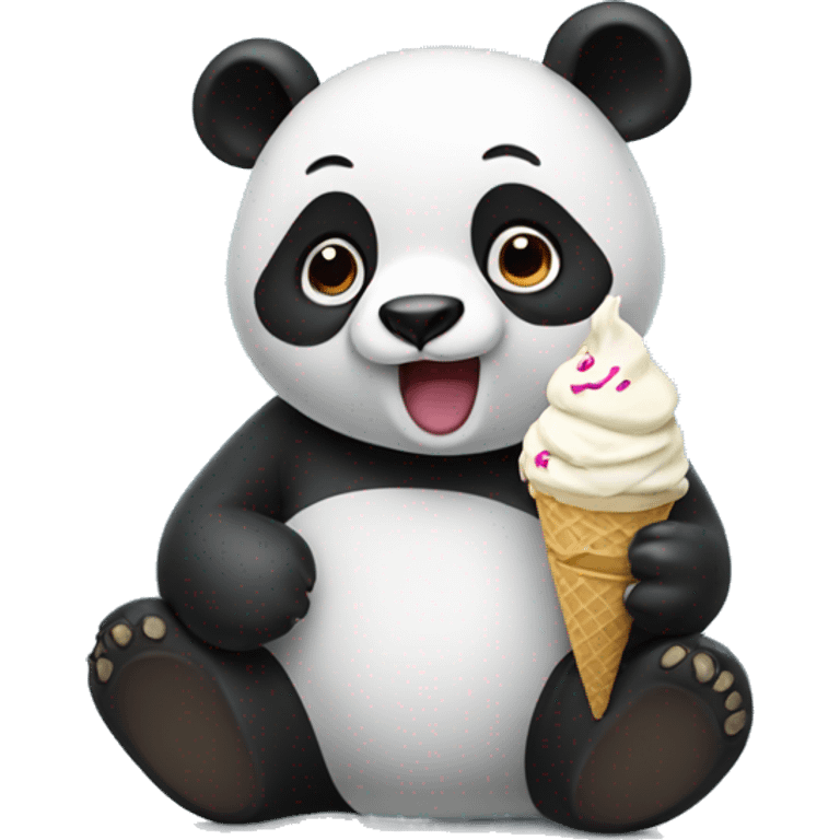 Panda eating ice cream emoji