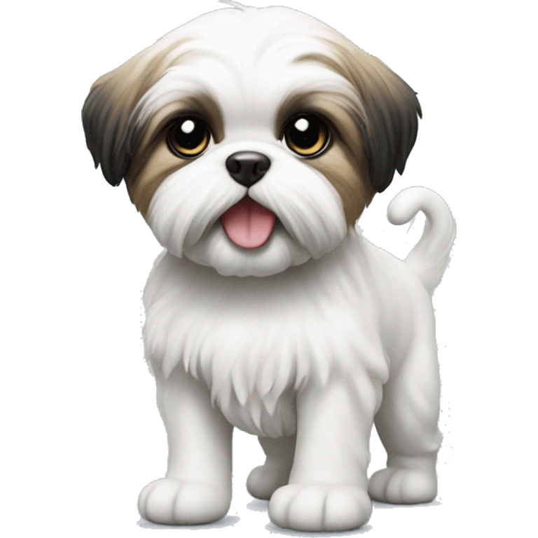 Realistic Shi - tzu puppy doing pee emoji