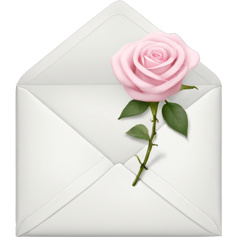 White envelope with light pink rose emoji