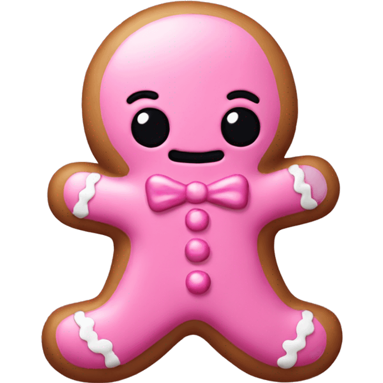 Pink gingerbread man emoji