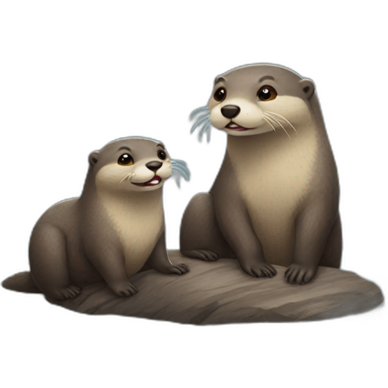 loutre avec un ours emoji