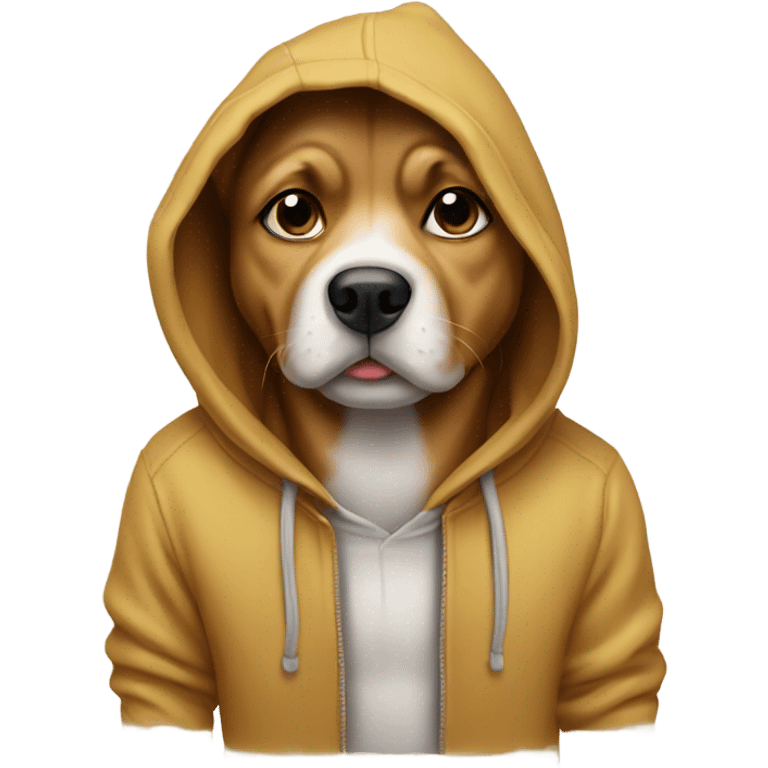 dog wearing a hoodie emoji