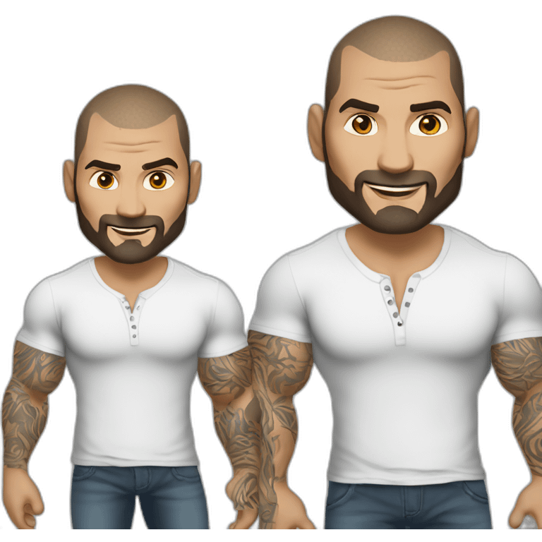 actor dave bautista cartoon wearing henley  emoji