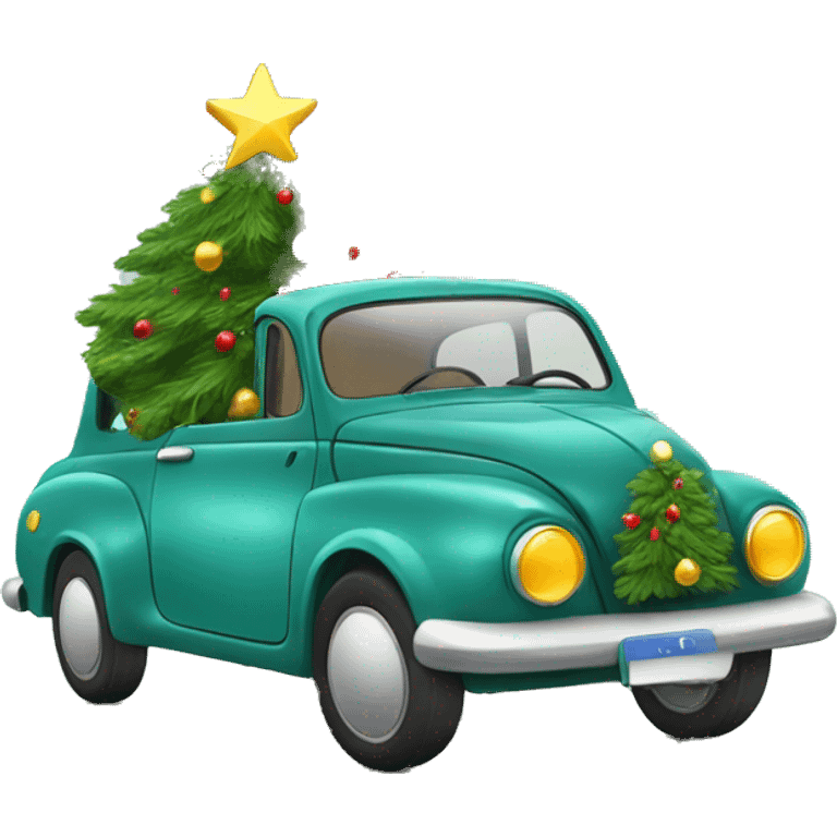 Christmas Car with Christmas Tree  emoji