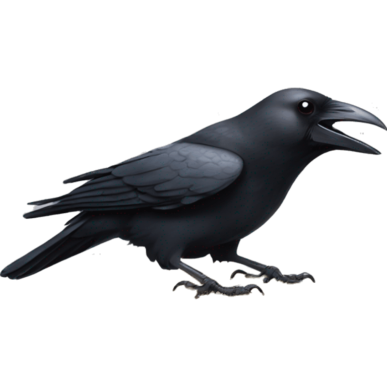 A crow drops a piece of cheese from its mouth emoji