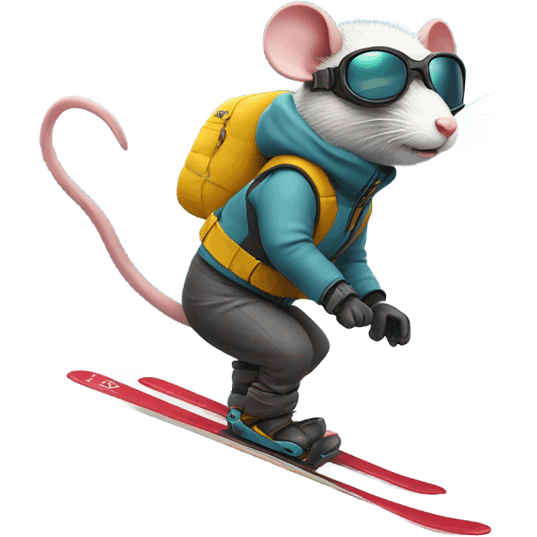 Rat skiing emoji