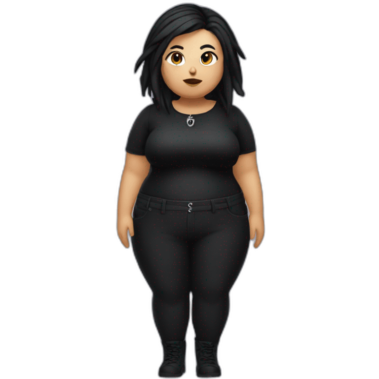 Plump goth woman emoji