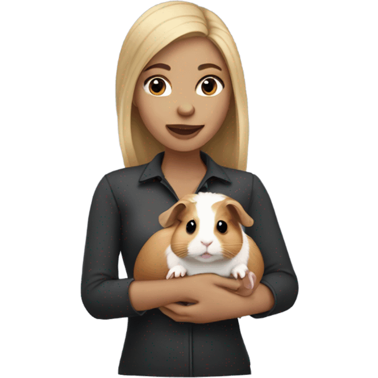 dark Blonde Woman holding a guineapig emoji