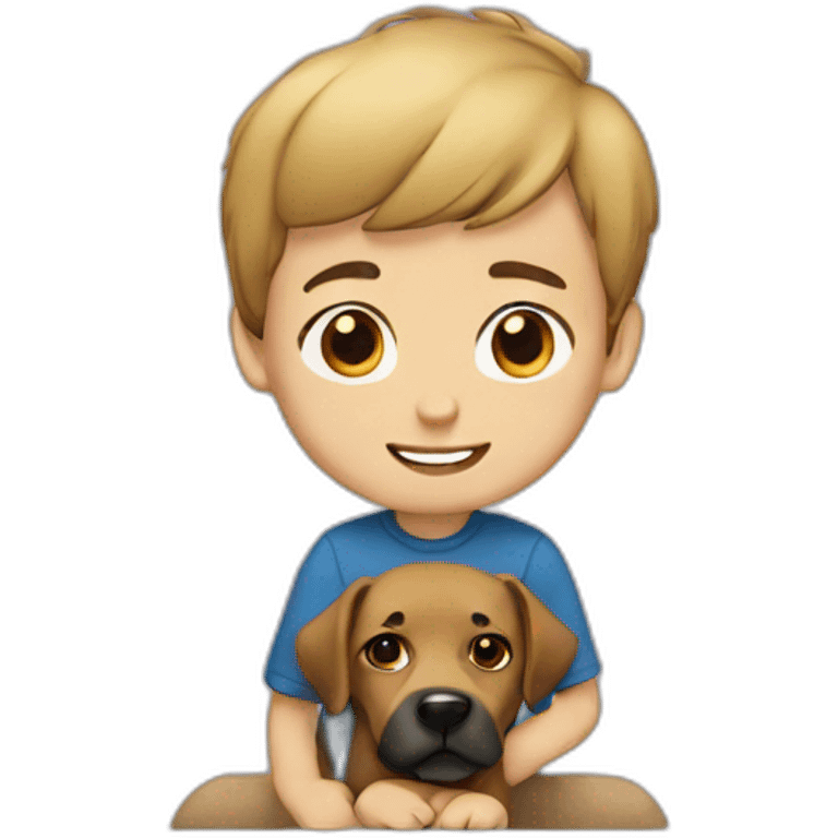 boy with dog emoji