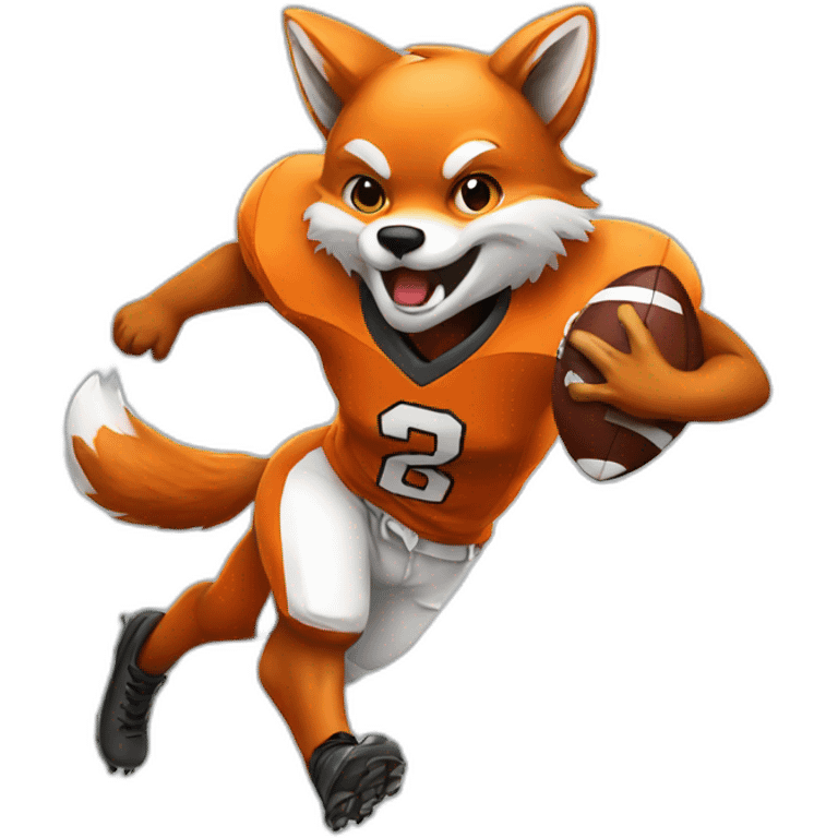 fox playing football emoji