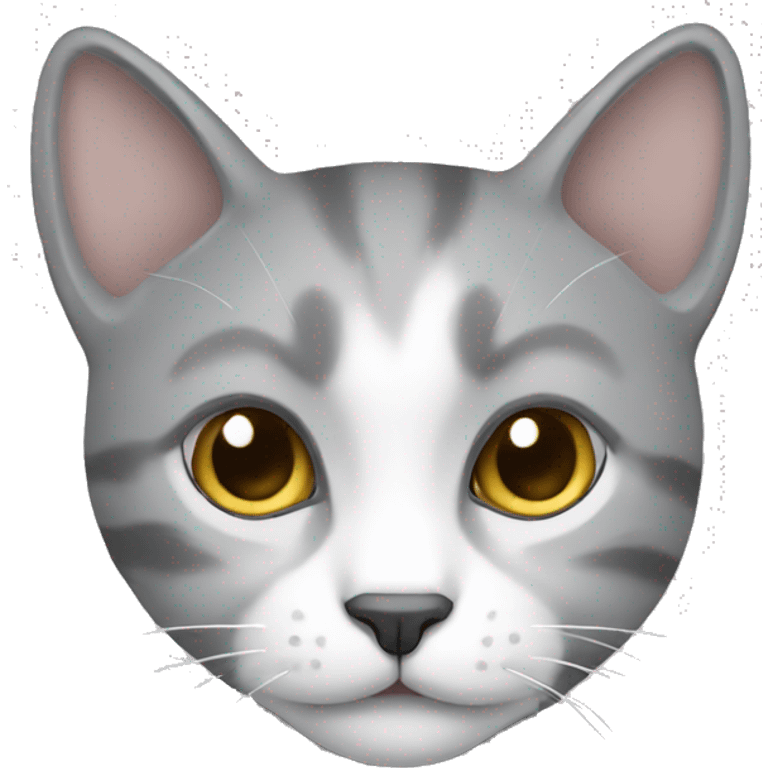 Gato gris y blanco emoji