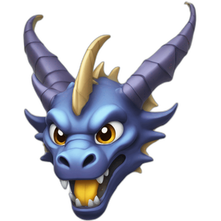 A dragon face with a horn out of diamond emoji