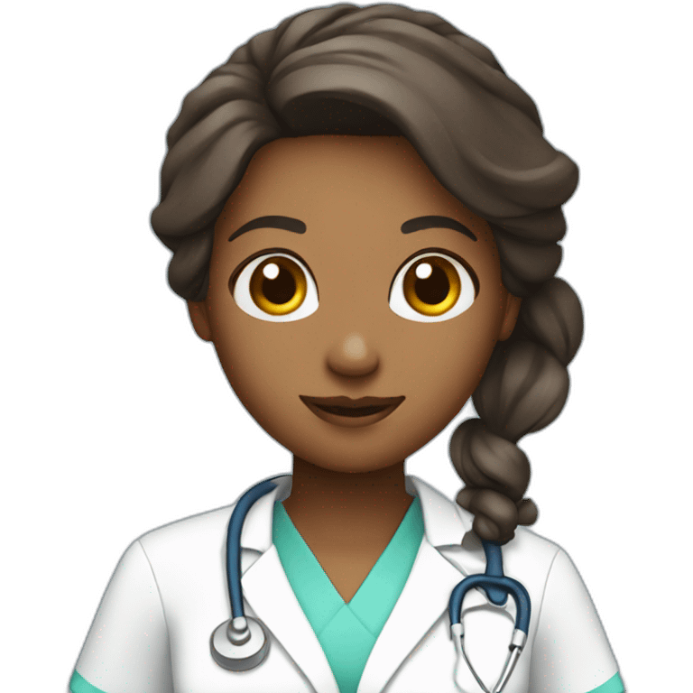 cute nurse with scrubs emoji