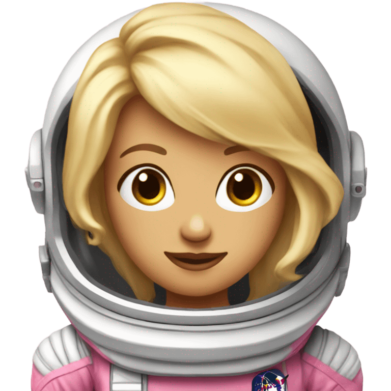 Pink astronaut girl blonde  emoji