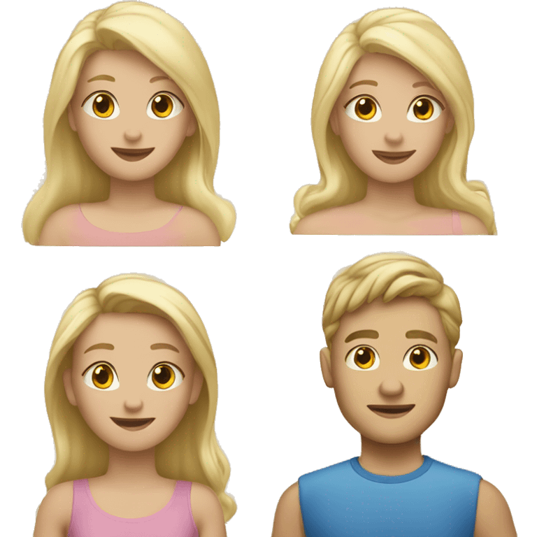 blonde girl blonde guy blonde son blonde daughter emoji