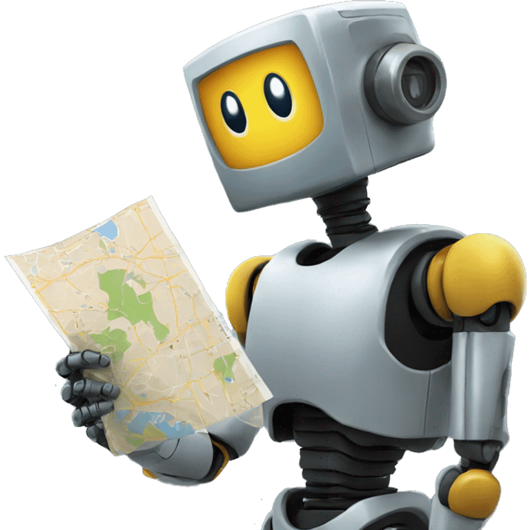 Robot with map in his hand emoji