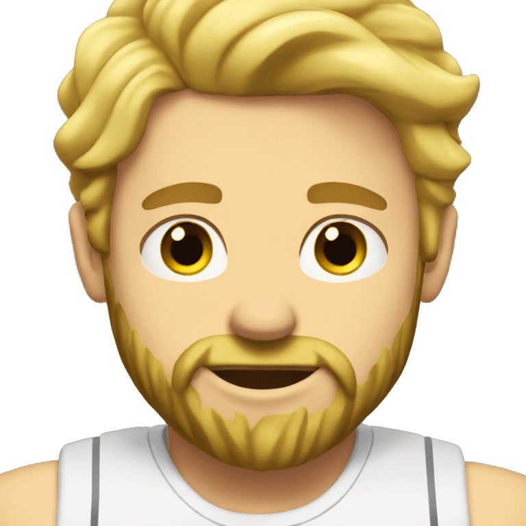 A blond guy with a beard at the gym emoji