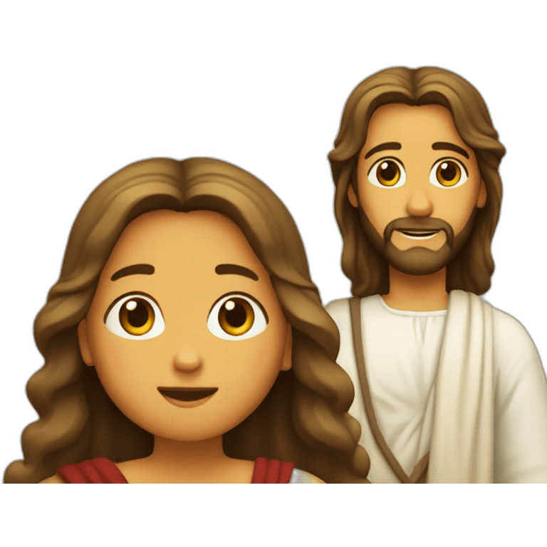 jesus qui fais un câlin à une fille emoji