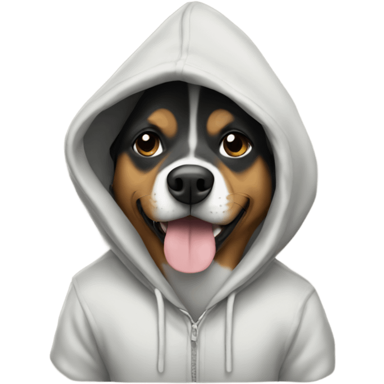 Dog wearing a hoodie emoji