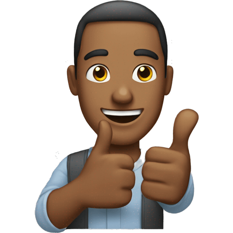 Man who gives a thumbs up emoji