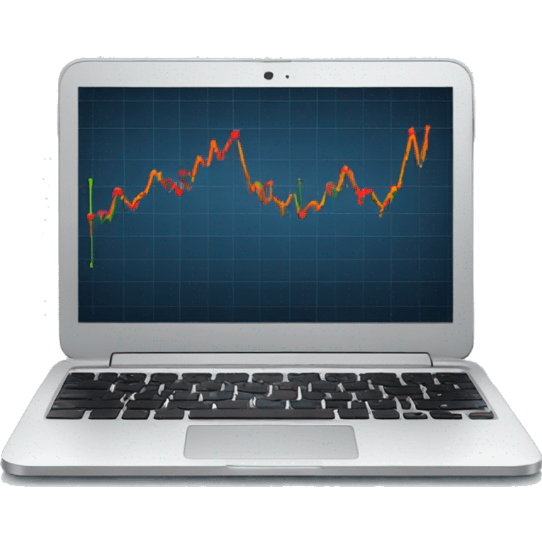 laptop with stock chart  emoji